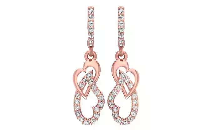 Women Diamond Earrings 3dm STL OBJ FBX Renders Details