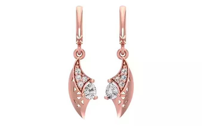 Women Diamond Earrings 3dm STL OBJ FBX Renders Details