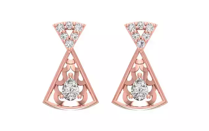 Women Diamond Earrings 3dm STL OBJ FBX Renders Details