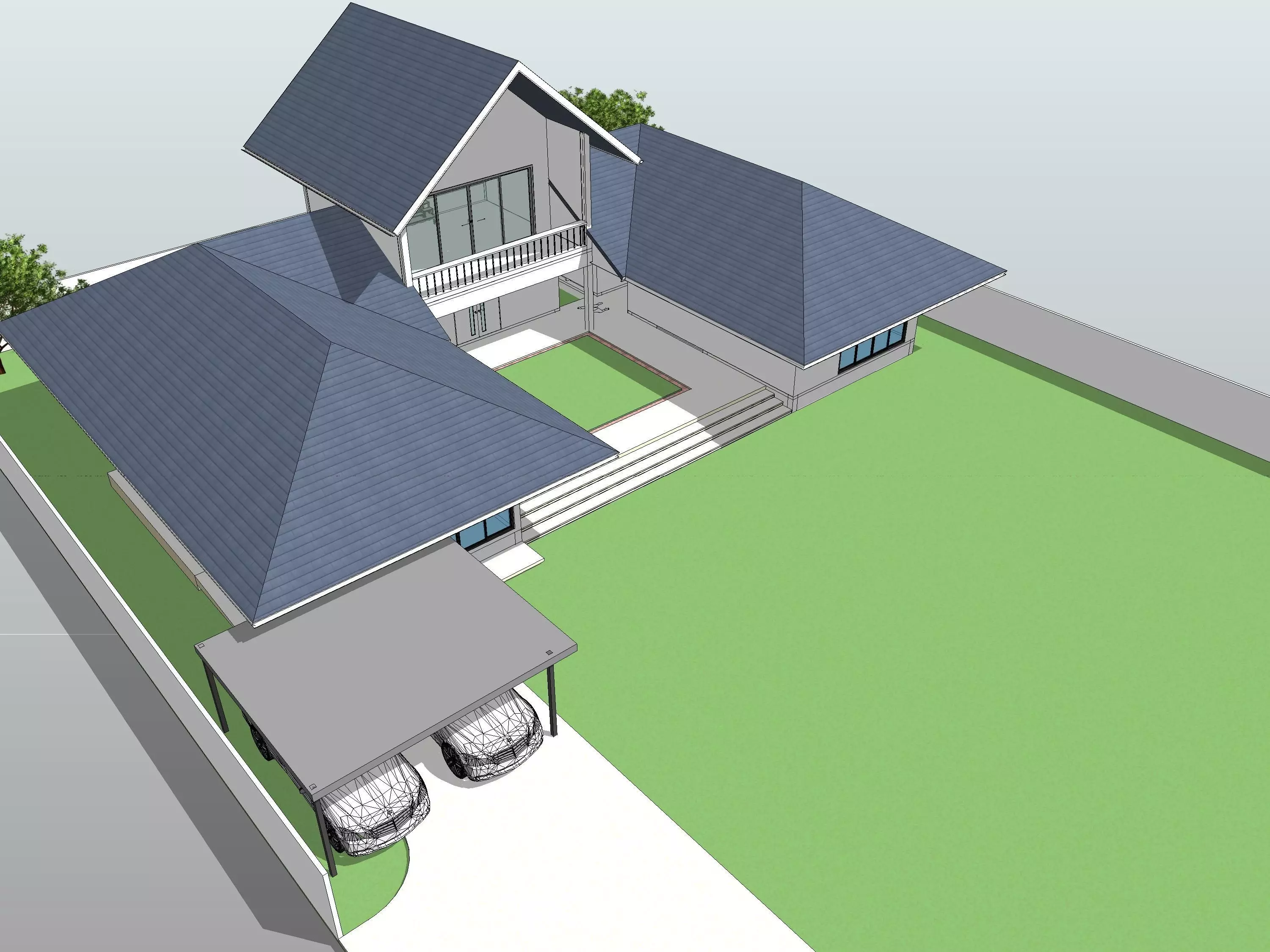 U house by REVIT 3D model_0