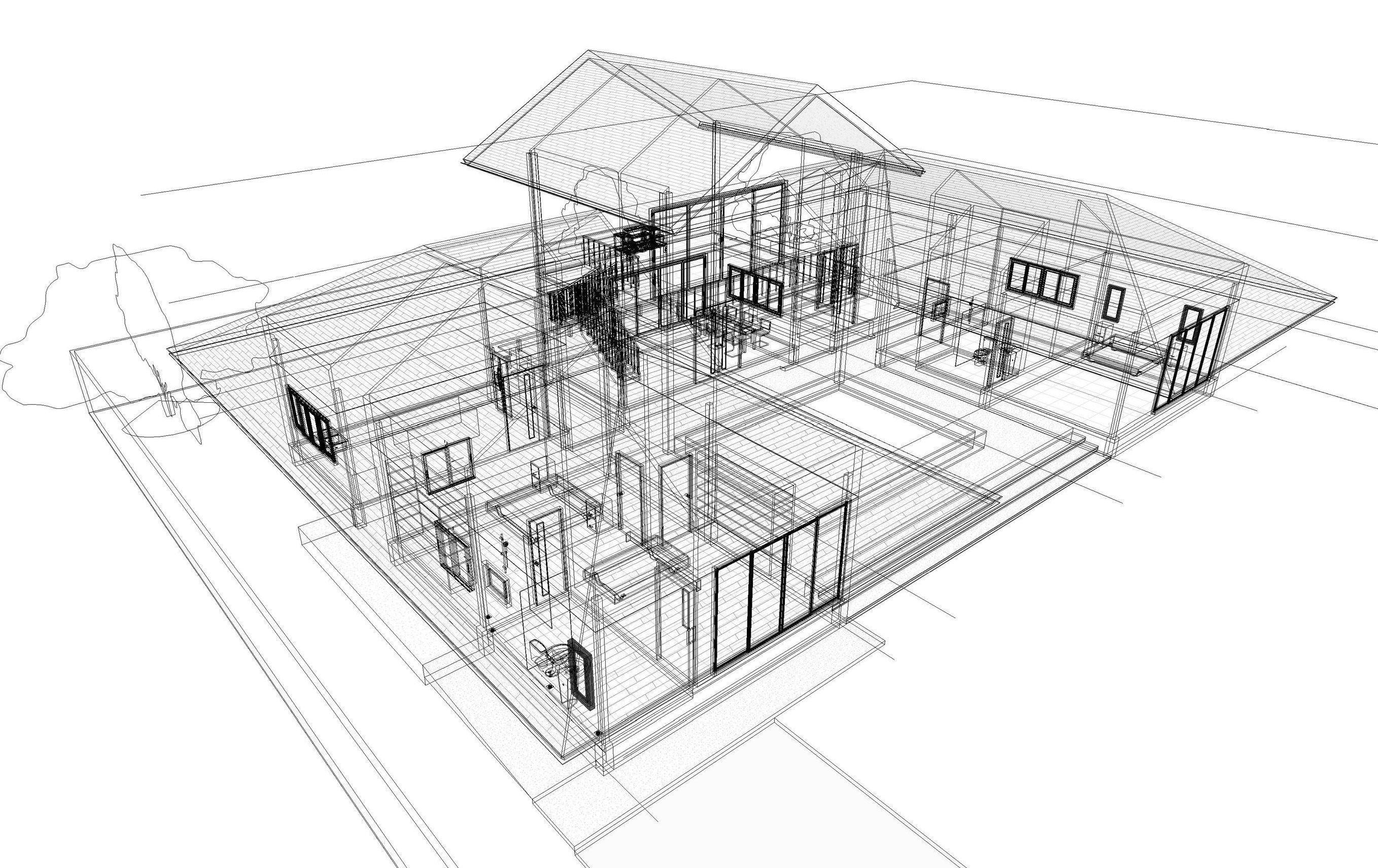 U house by REVIT 3D model_16