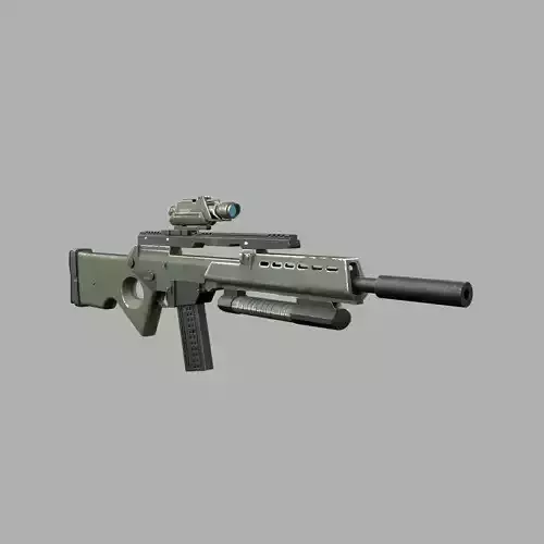 Assault rifle Low-poly 3D model