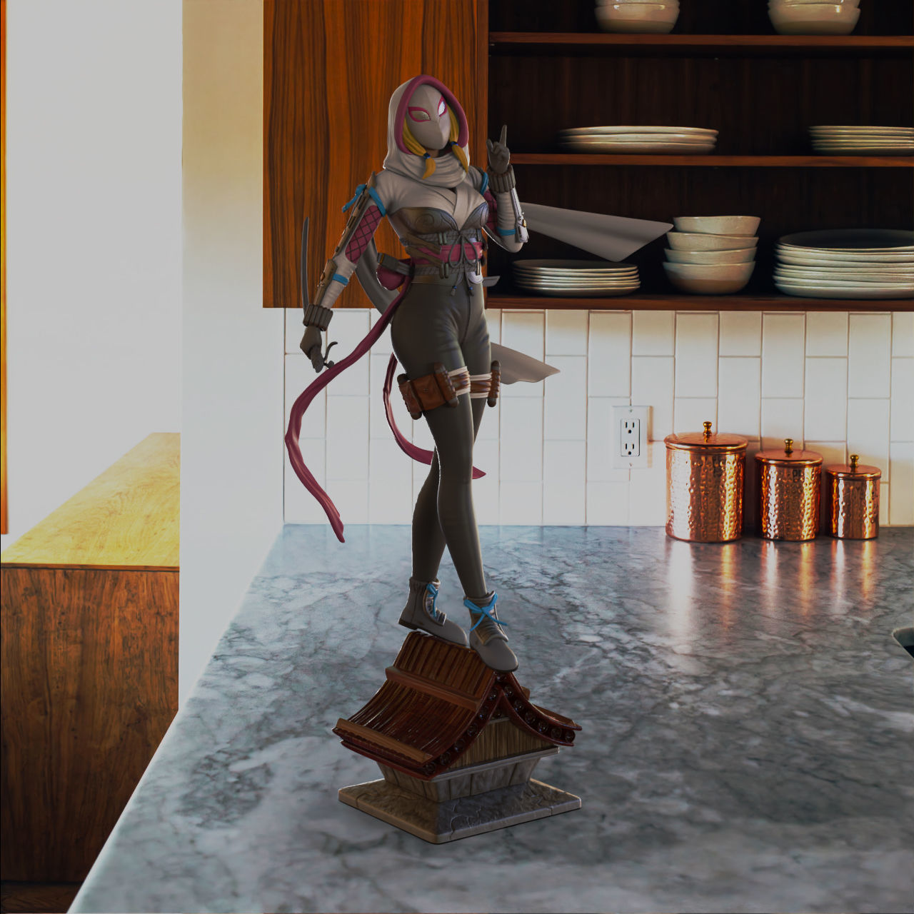 Spider Woman Gwen - Ninja Concept 3D print model_9