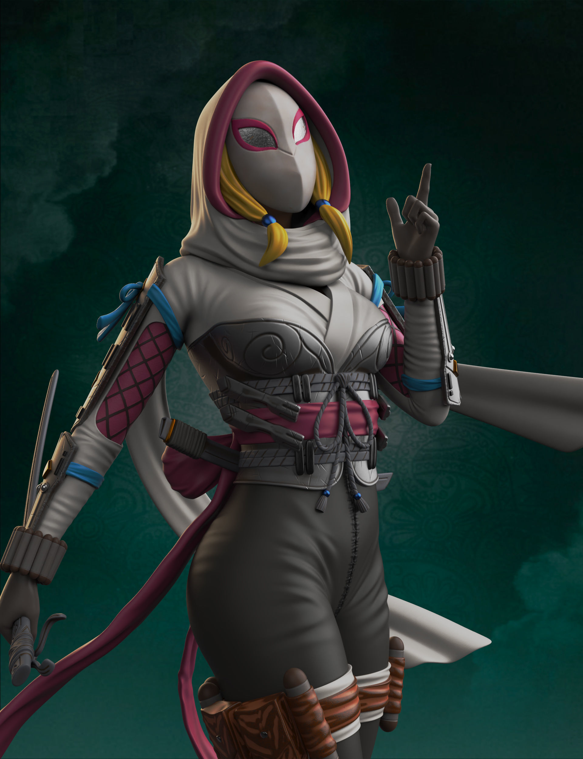 Spider Woman Gwen - Ninja Concept 3D print model_2