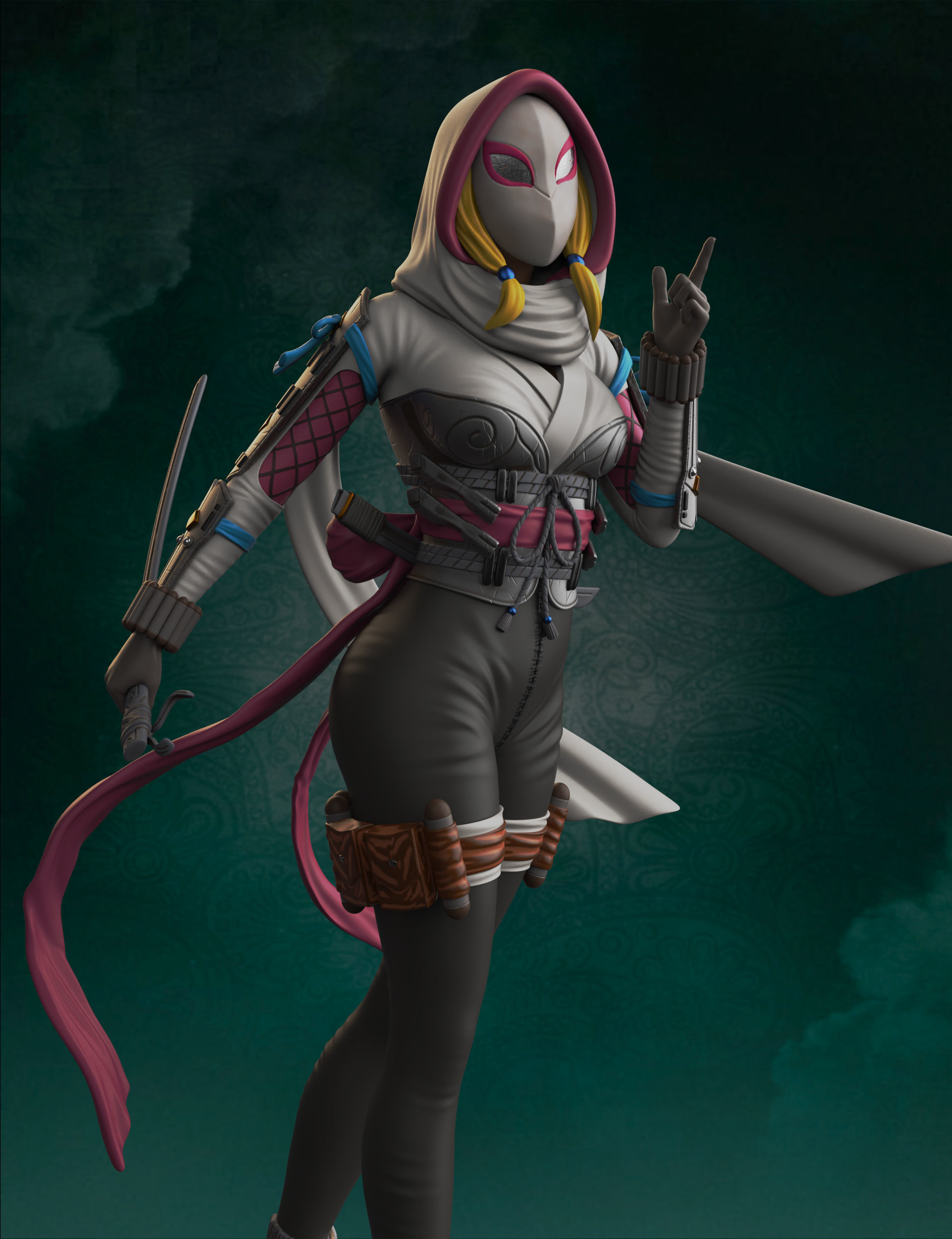 Spider Woman Gwen - Ninja Concept 3D print model_1