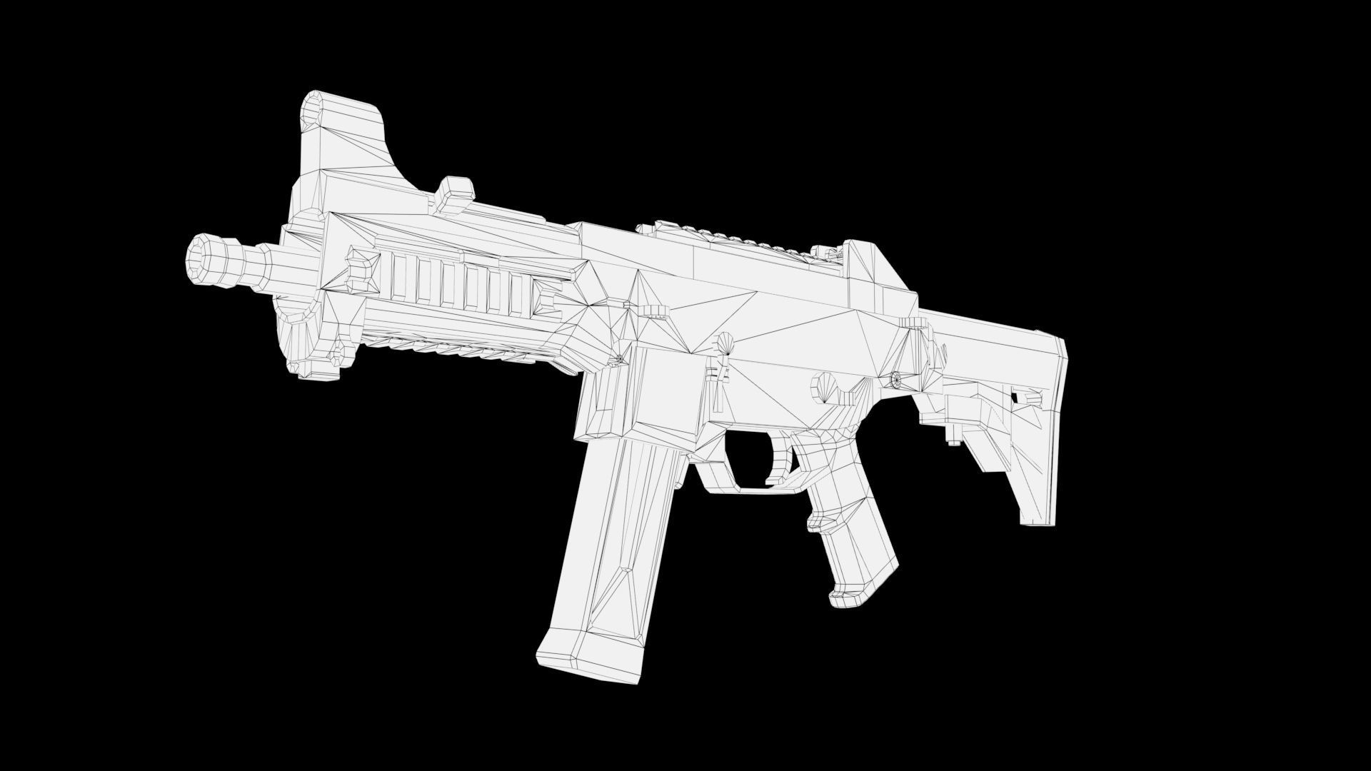 Assault rifle Low-poly 3D model_8