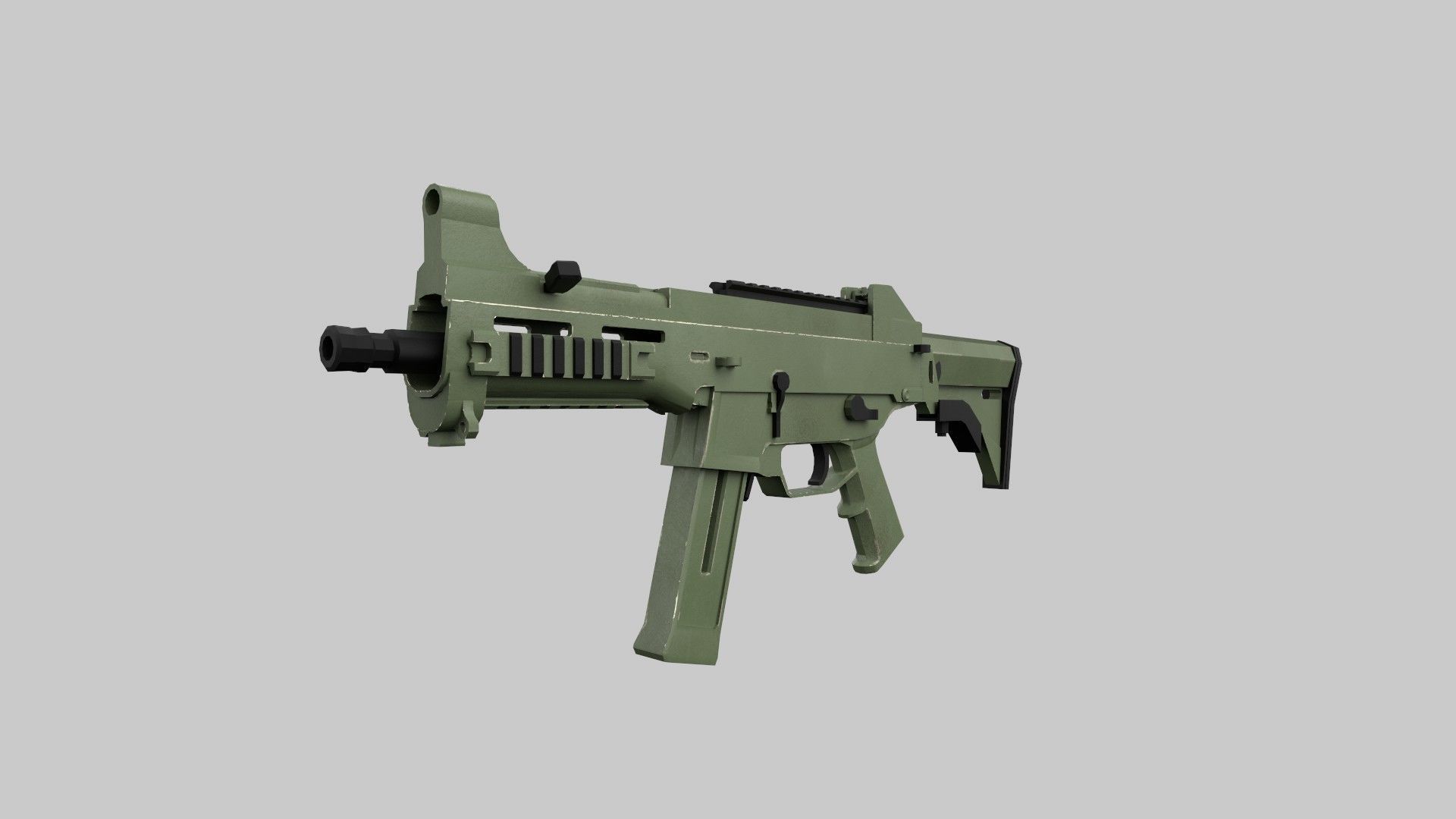Assault rifle Low-poly 3D model_2
