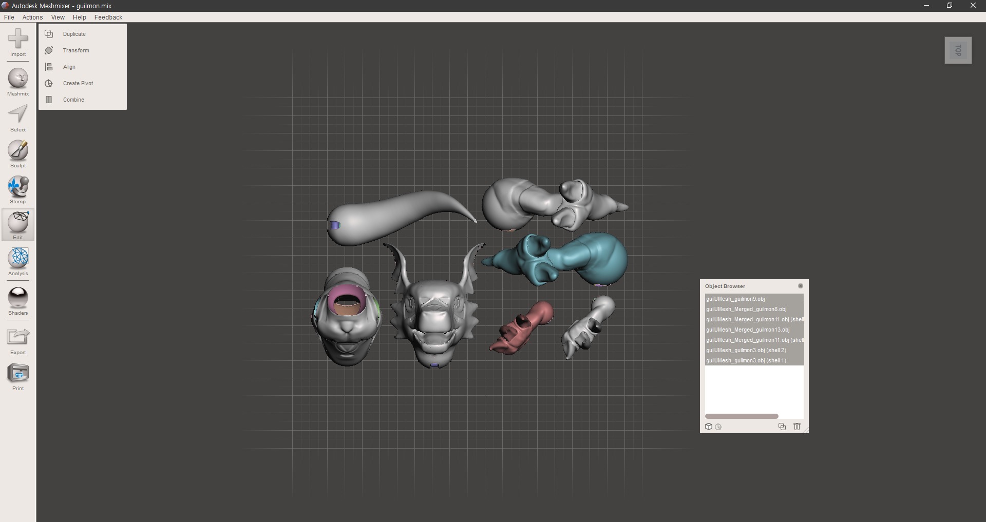 Guilmon Digimon BJD 3D print model_2