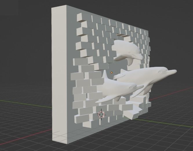 Dolphin 3d Delfines cuadro 3d 3D print model_2