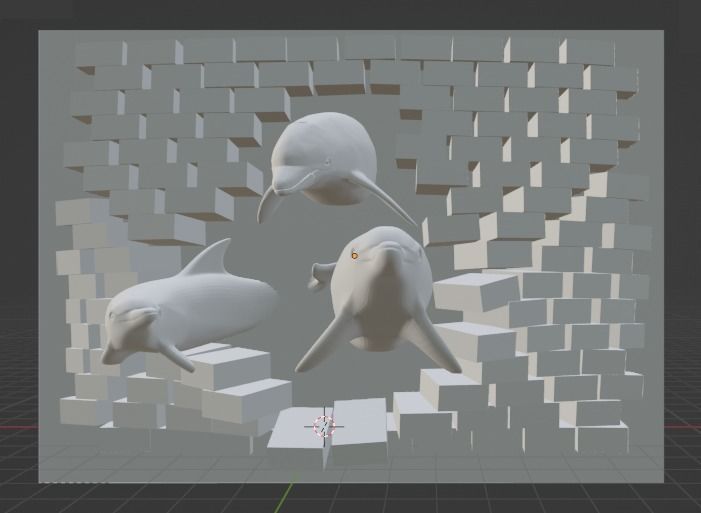 Dolphin 3d Delfines cuadro 3d 3D print model_1