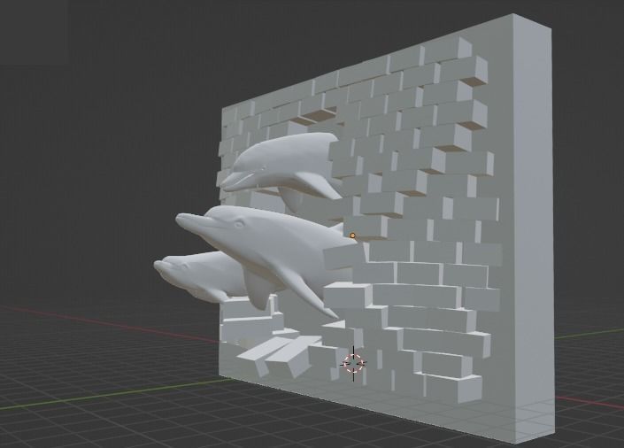 Dolphin 3d Delfines cuadro 3d 3D print model_3