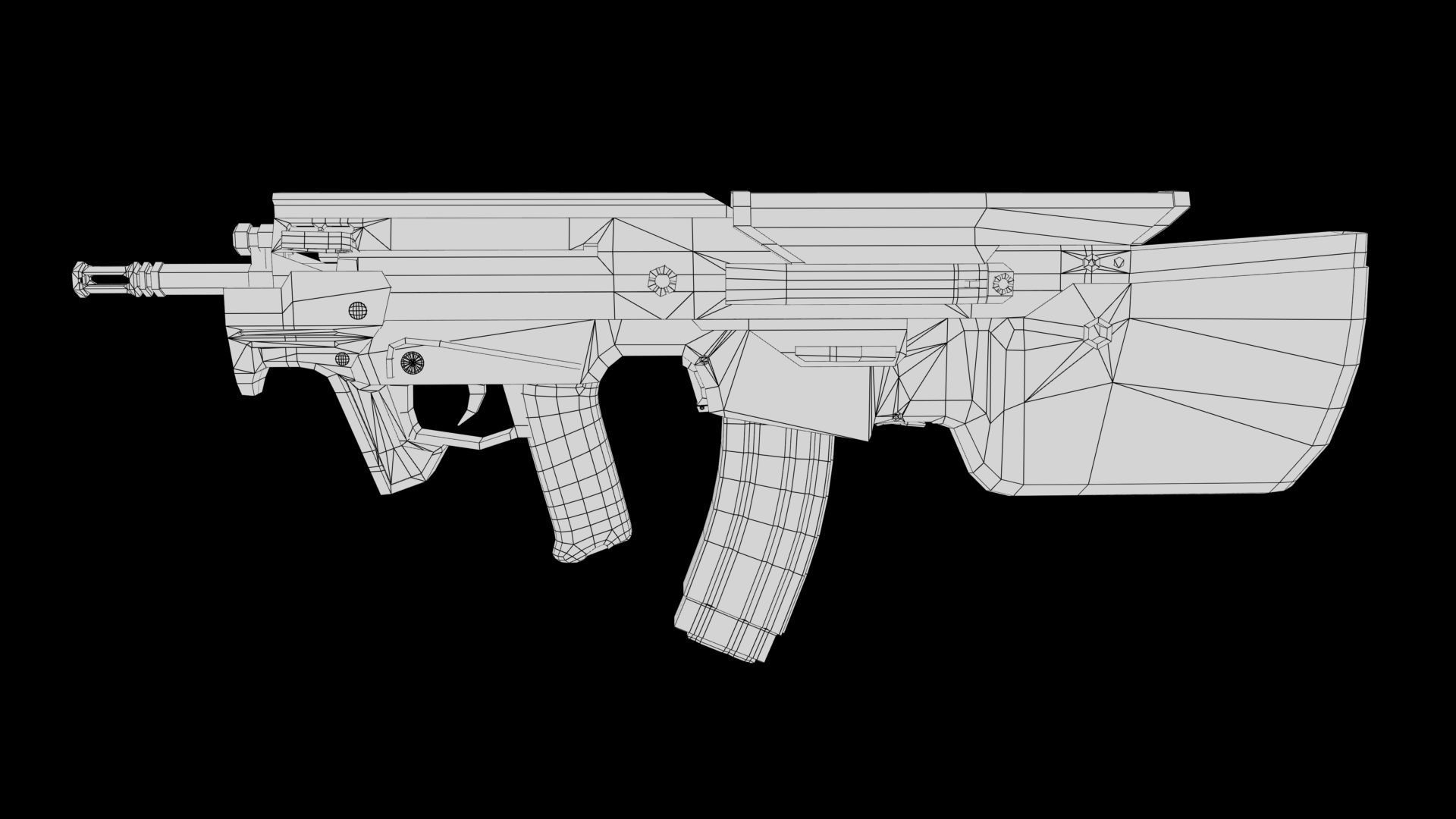 Assault rifle Low-poly 3D model_8