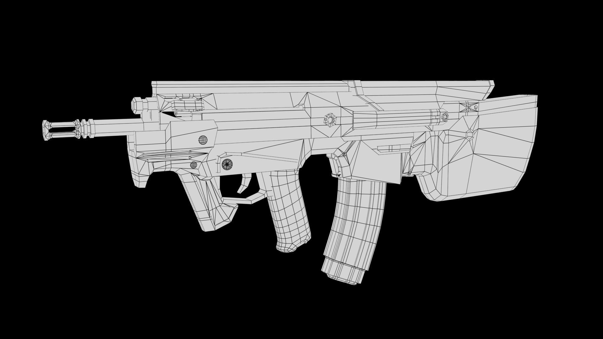 Assault rifle Low-poly 3D model_7
