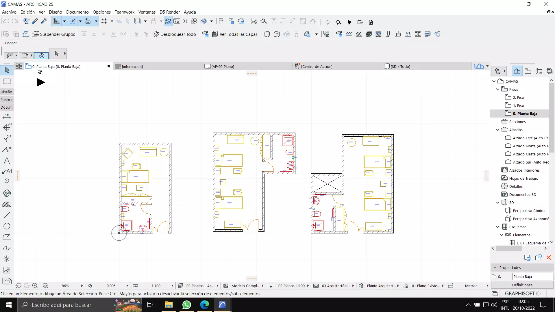 camas de internacion pediatria en archicad 25 3D model_0