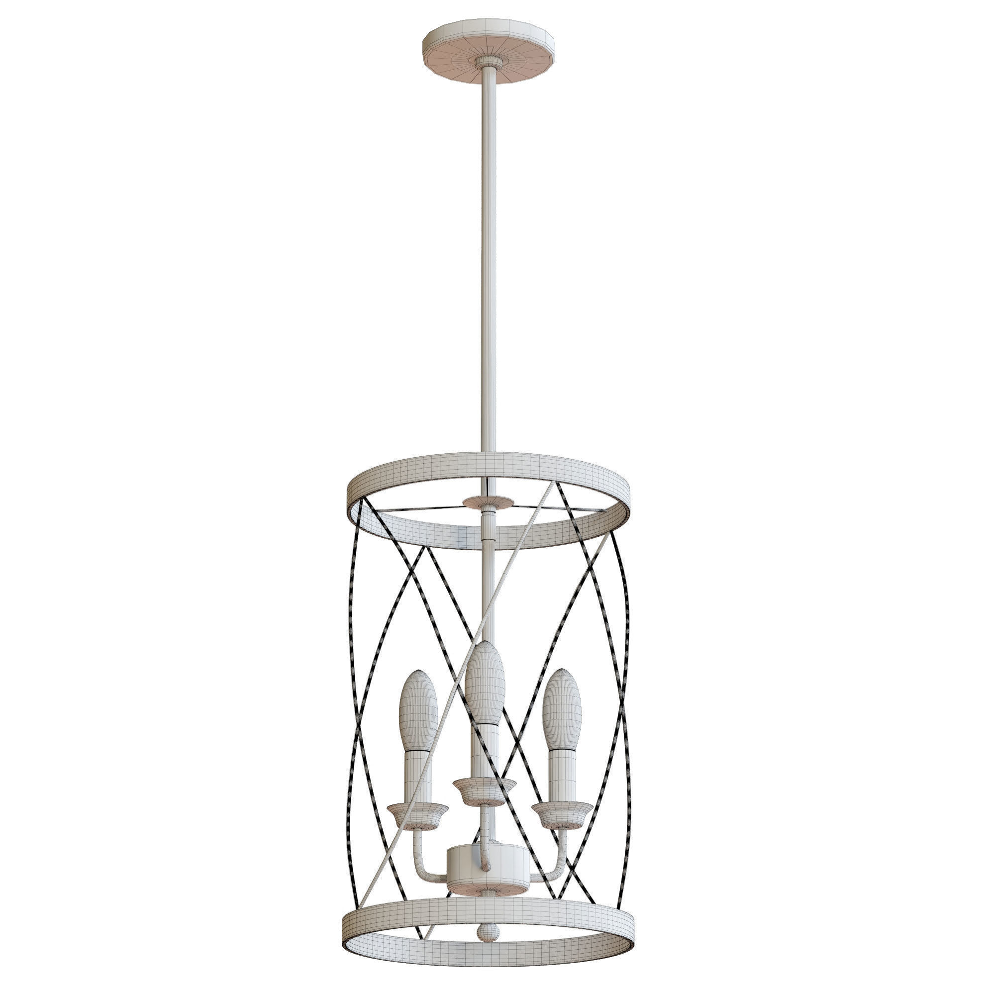 Iron Mini Chandelier 3D model_2