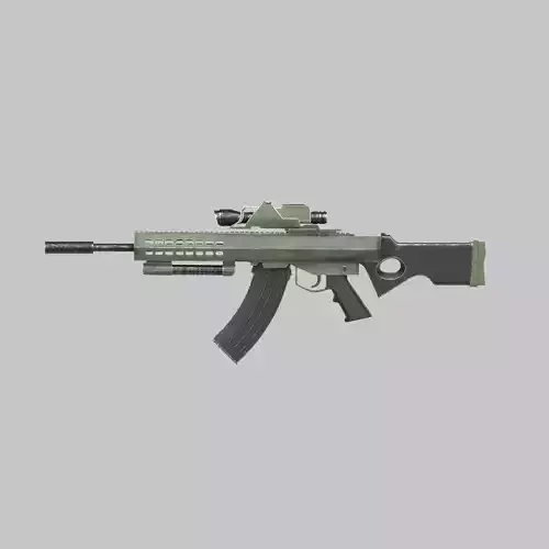 Assault rifle Low-poly 3D model