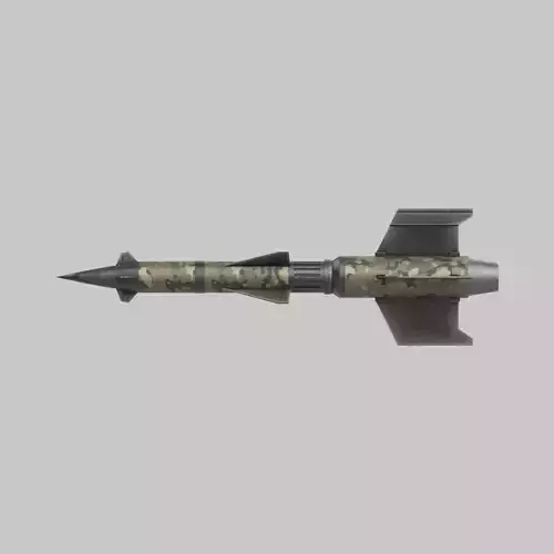 missile camouflaged Low-poly 3D model