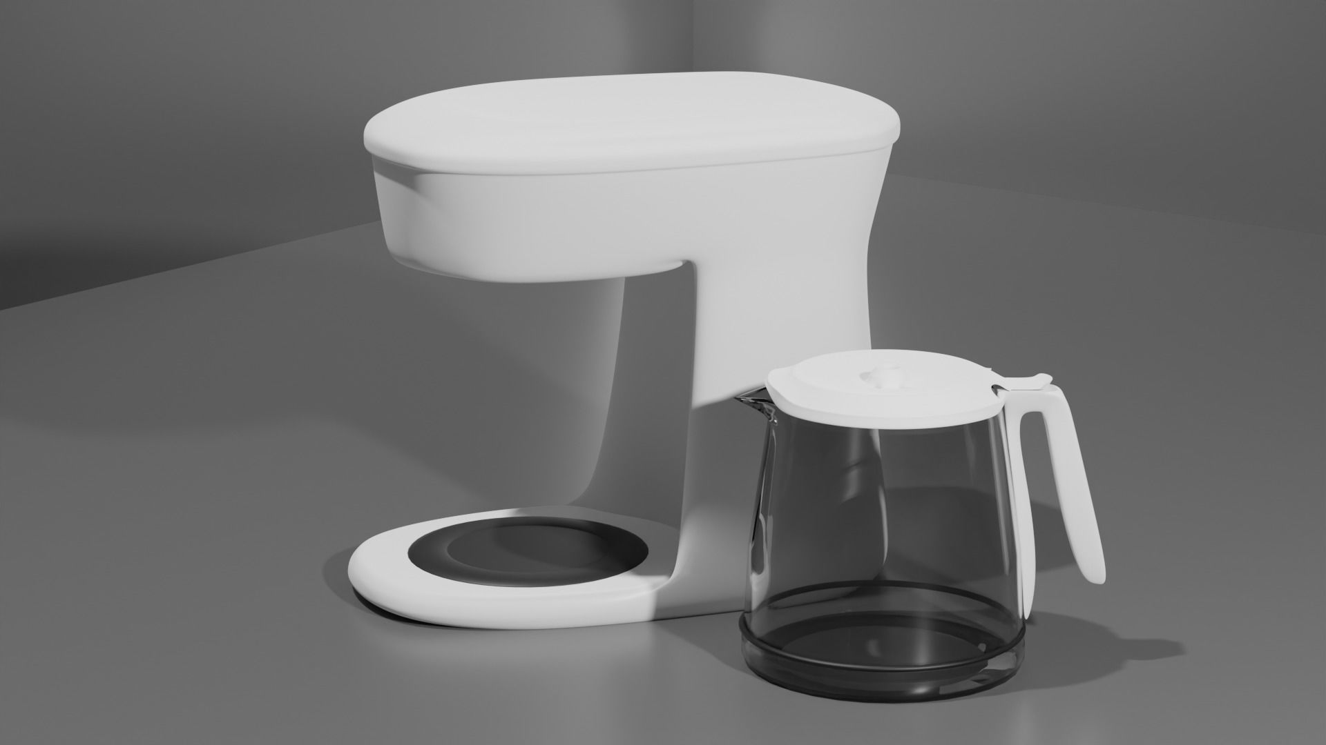 White Coffee Machine 3D model_1