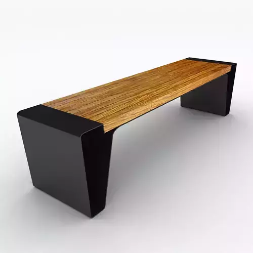 Modern Park Bench Black