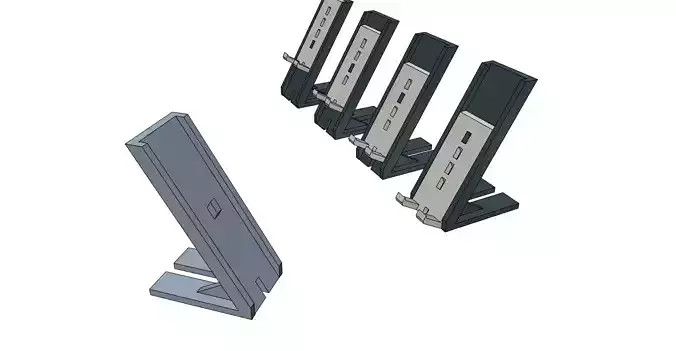 Smart phone stand for phones with cover long easy print 3D print model
