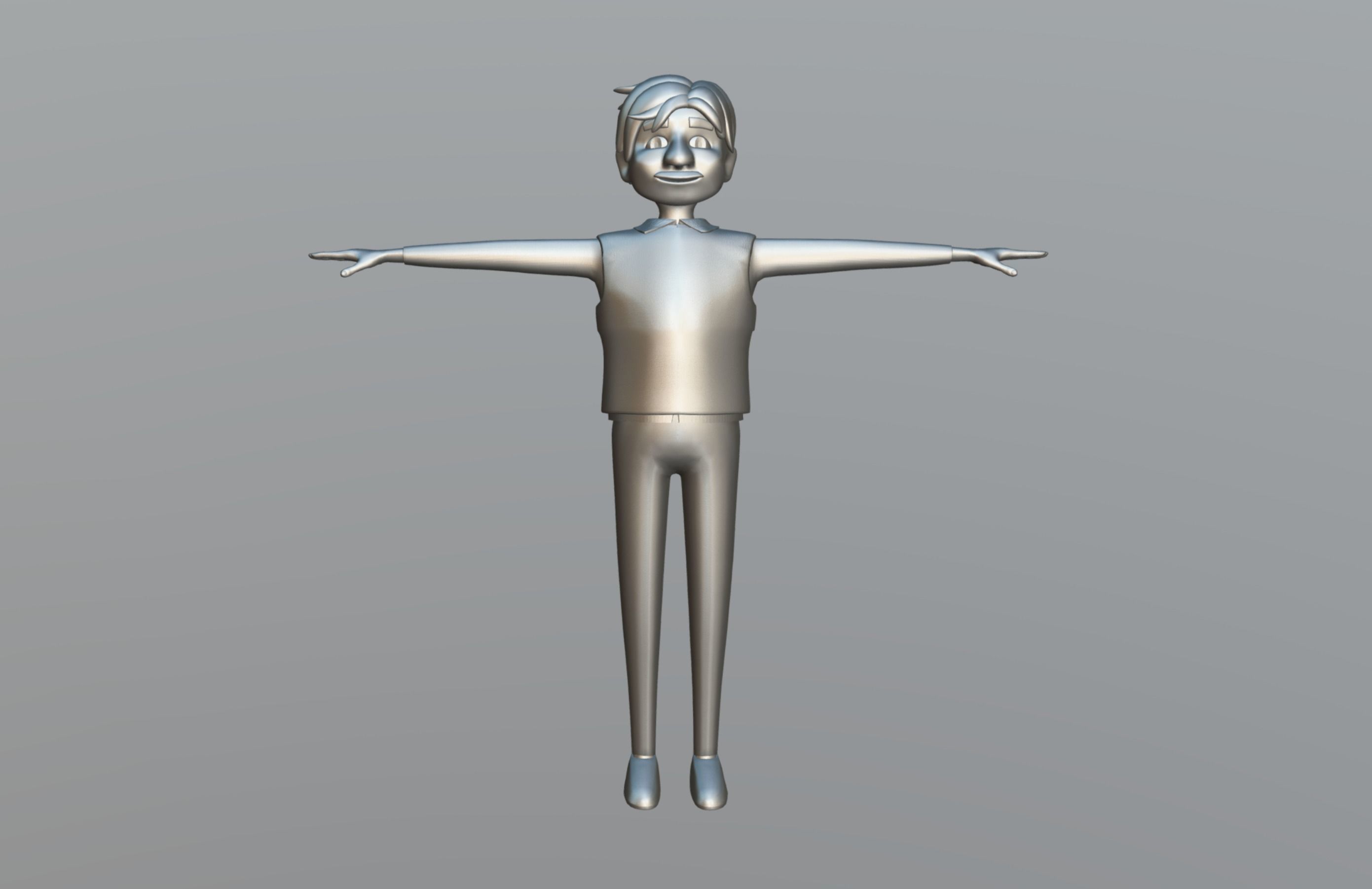 Cartoon Old Man Low-poly 3D model_12