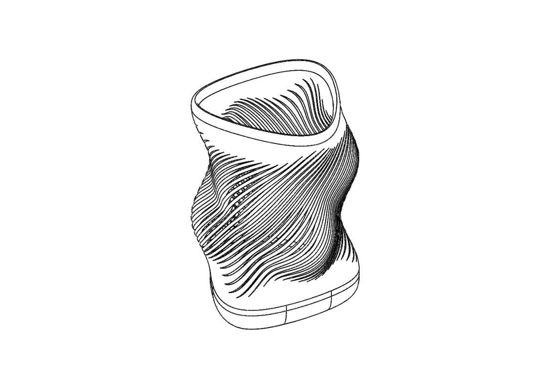 Vase with striped pattern 3D print model_4