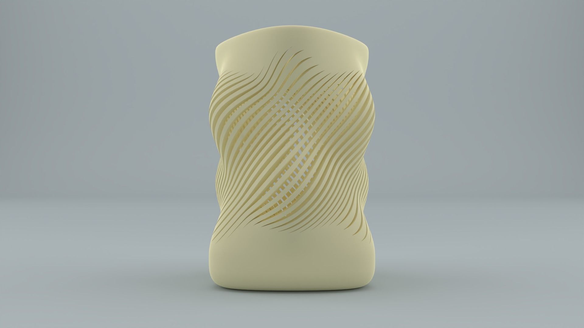 Vase with striped pattern 3D print model_2