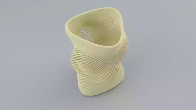 Vase with striped pattern 3D print model Vase with striped pattern 3D print model
