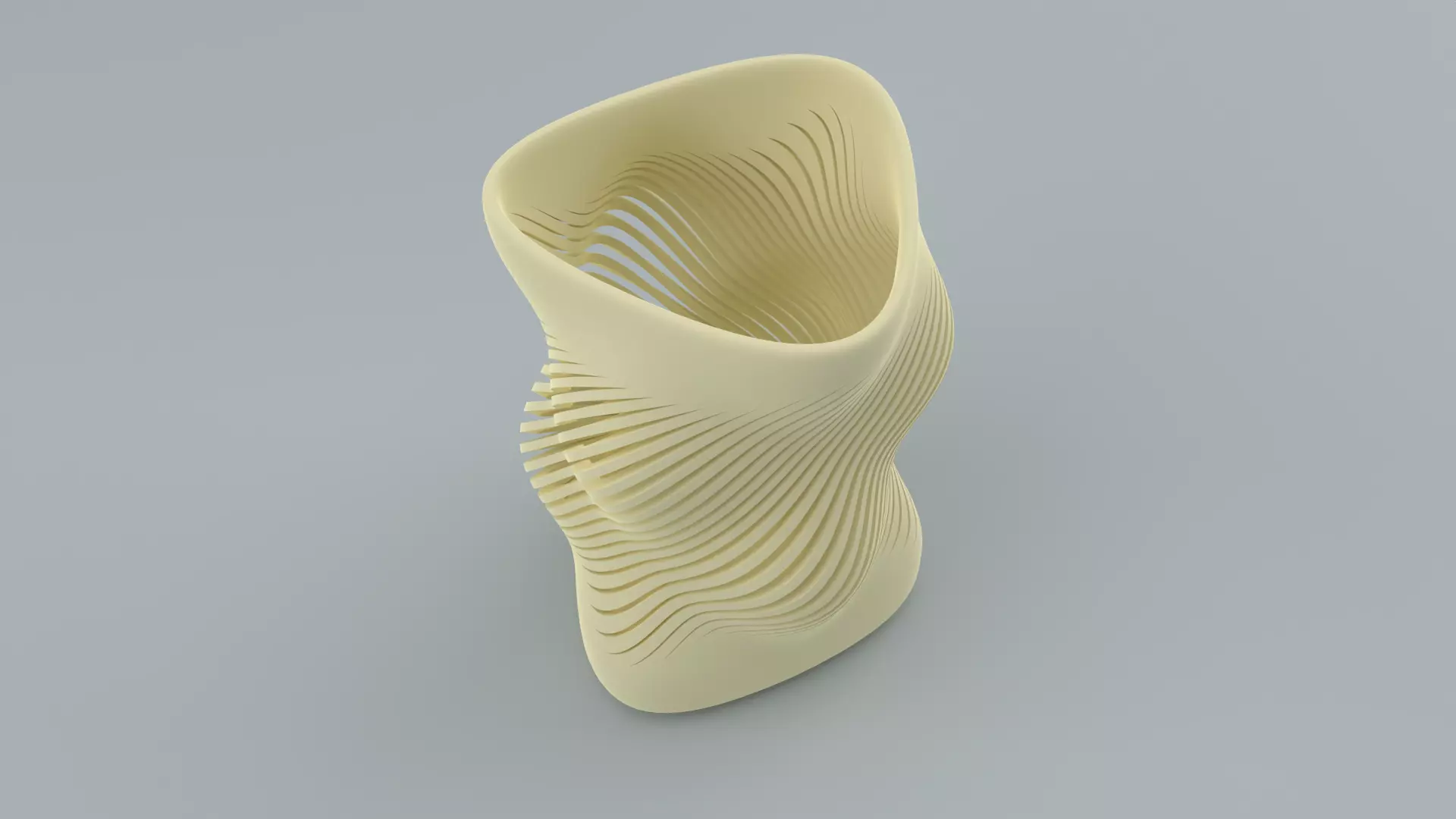 Vase with striped pattern 3D print model_0