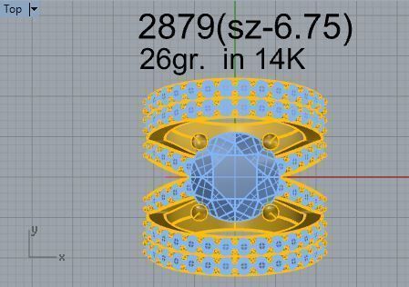 2-band luxurious diamond ring 2879 3D print model 3D print model_4