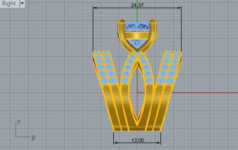 2-band luxurious diamond ring 2879 3D print model 3D print model_6