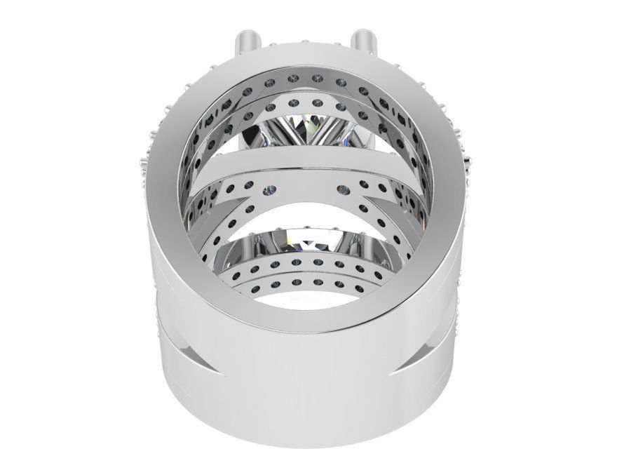 2-band luxurious diamond ring 2879 3D print model 3D print model_3