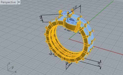 Splendid diamond ring 2884 3D print model 3D print model_7