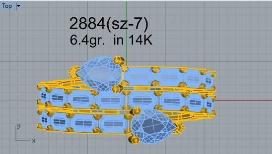 Splendid diamond ring 2884 3D print model 3D print model_4