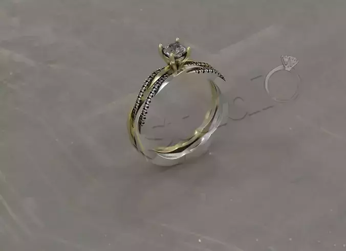 Brilliant diamond double ring 
