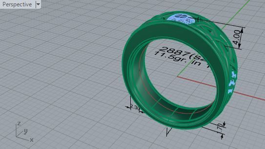 Round diamond ring 2887 3D print model 3D print model_7