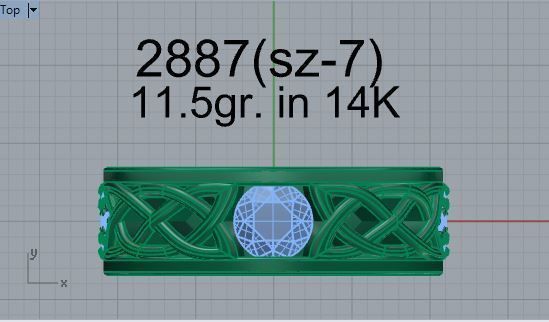 Round diamond ring 2887 3D print model 3D print model_4