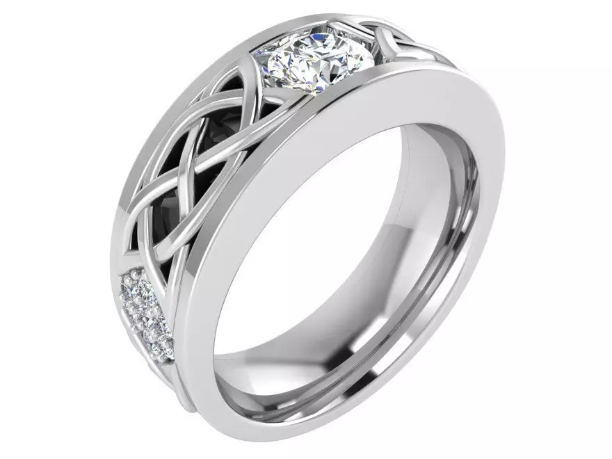 Round diamond ring 2887 3D print model 3D print model_0