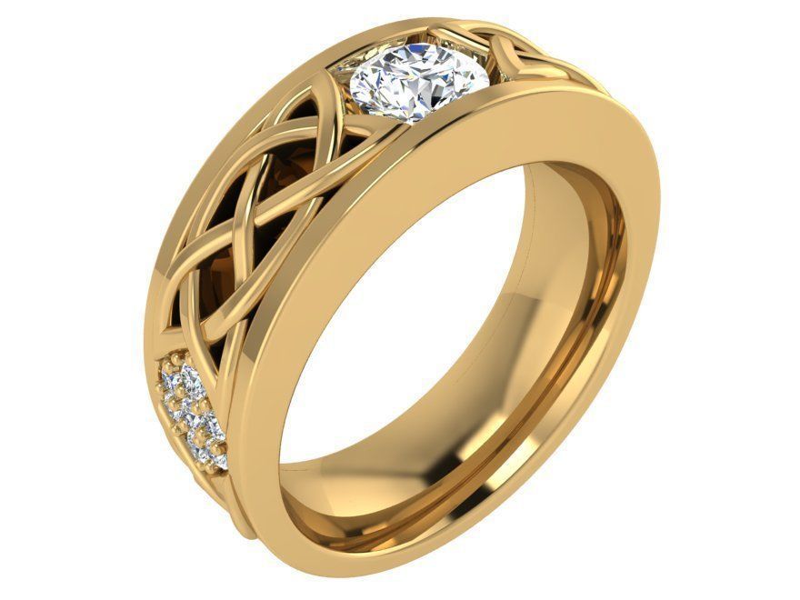 Round diamond ring 2887 3D print model 3D print model_1