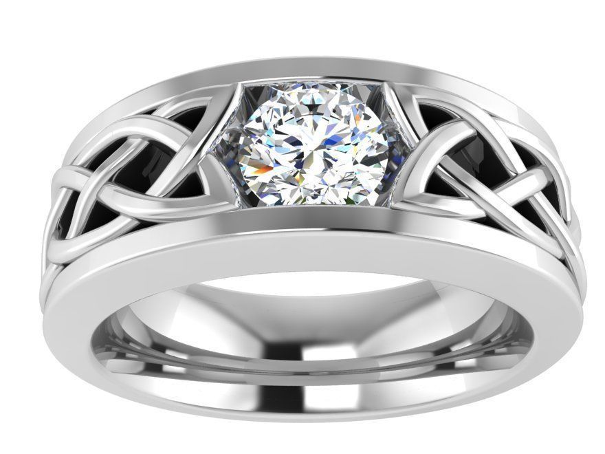 Round diamond ring 2887 3D print model 3D print model_2