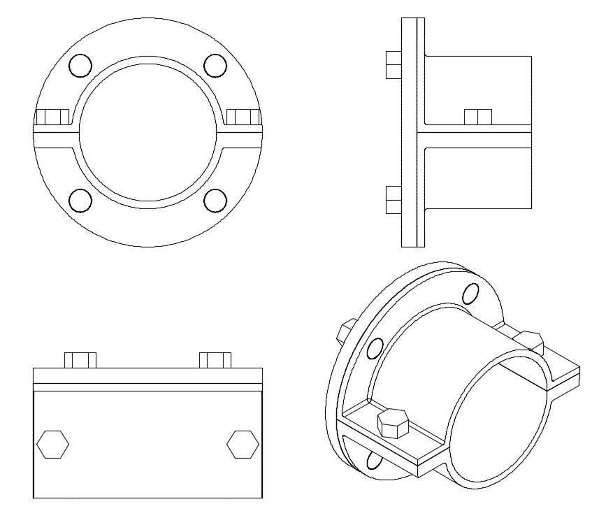 Round Reusable Mold Housing with Nut Fasteners 3D print model_6