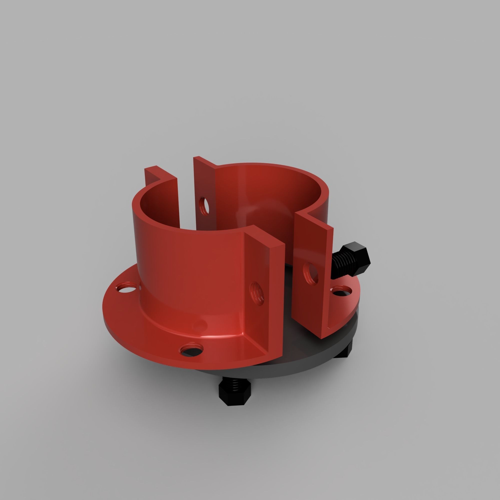 Round Reusable Mold Housing with Nut Fasteners 3D print model_1