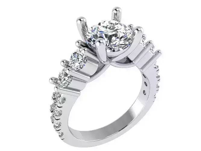 5-Stone diamond ring 2891 3D print model 