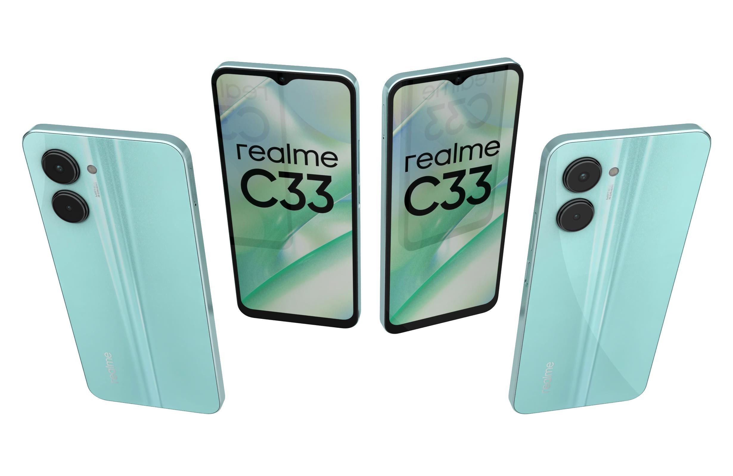 Realme C33 All Colors Low-poly 3D model_5