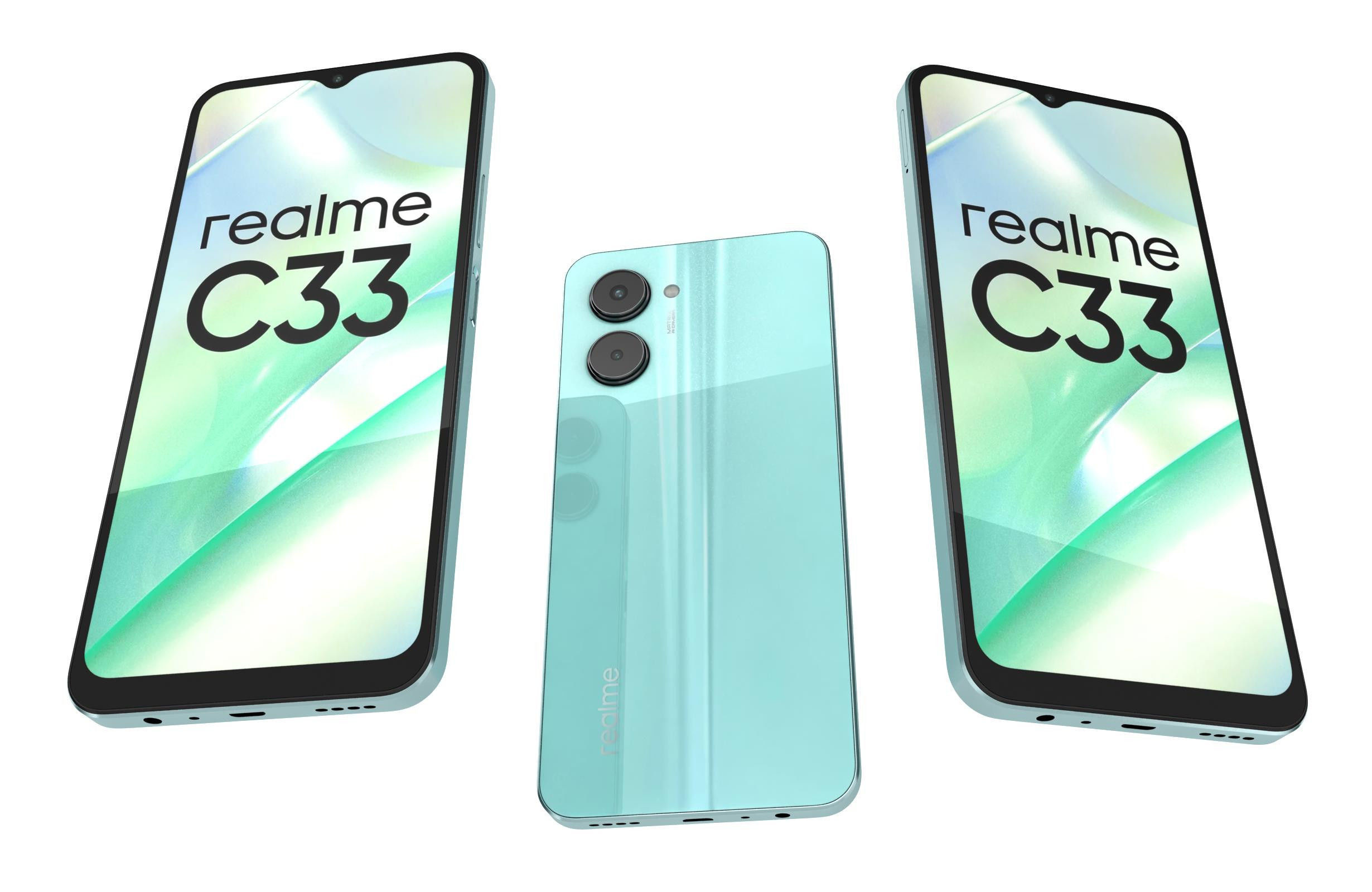Realme C33 All Colors Low-poly 3D model_2