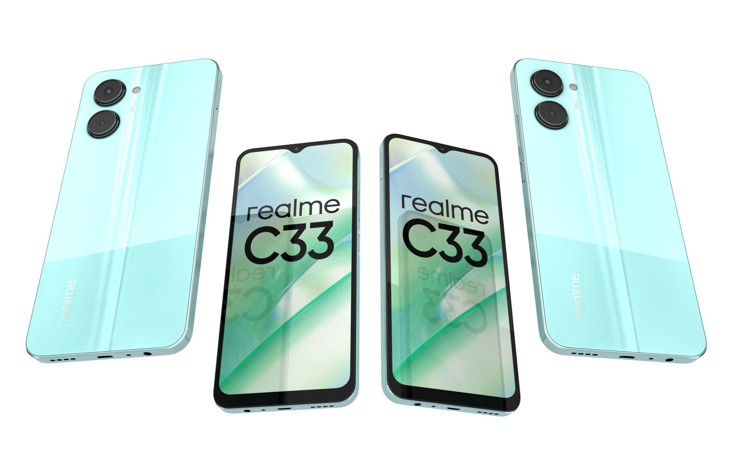 Realme C33 All Colors Low-poly 3D model_6