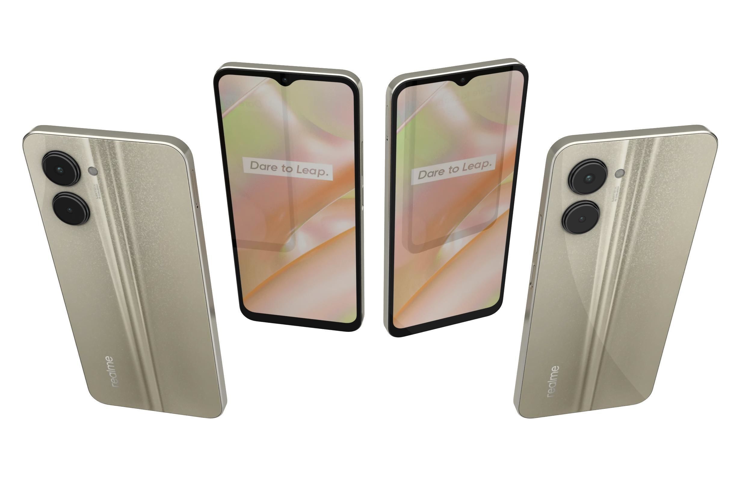 Realme C33 All Colors Low-poly 3D model_21