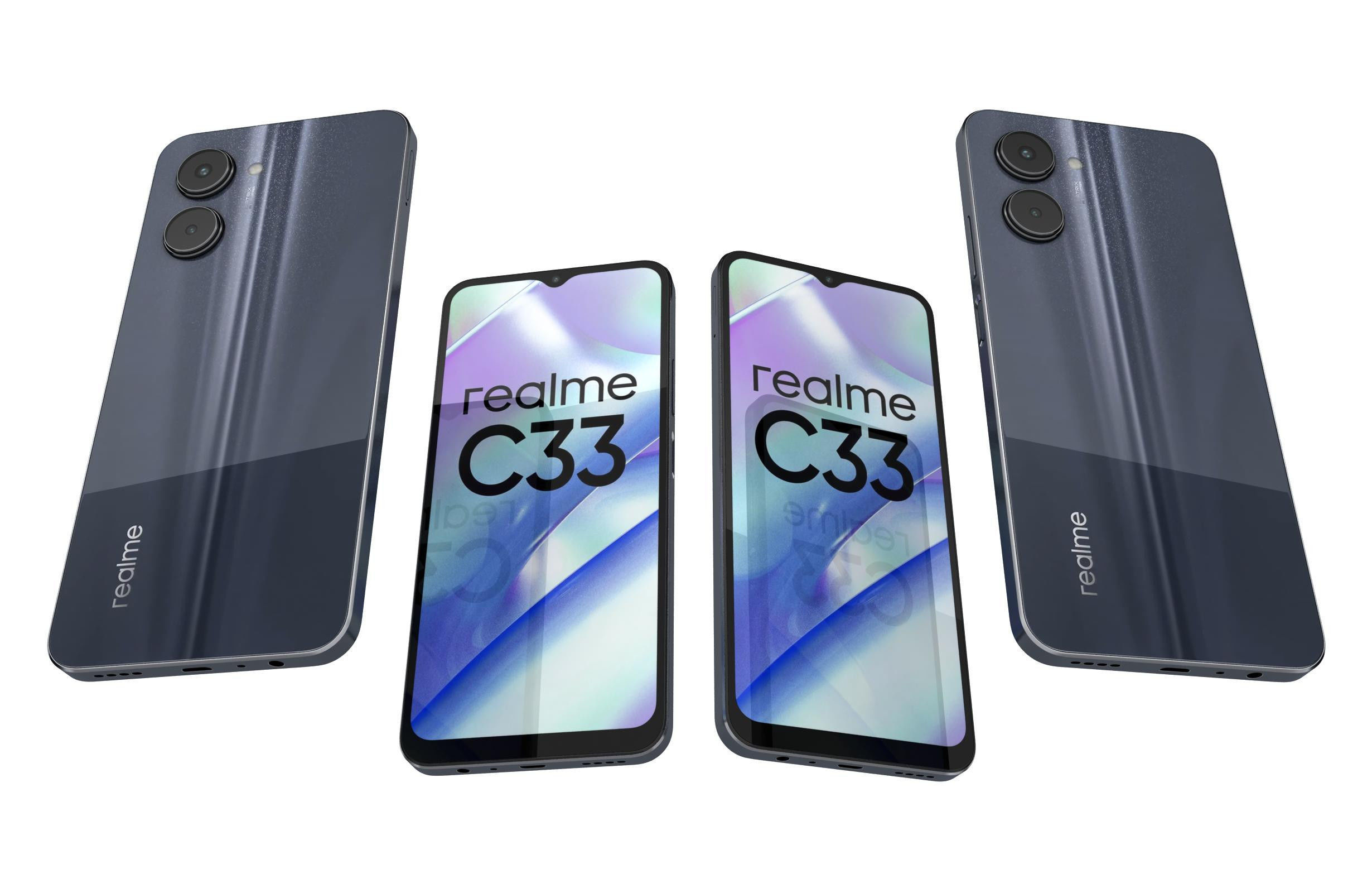 Realme C33 All Colors Low-poly 3D model_14