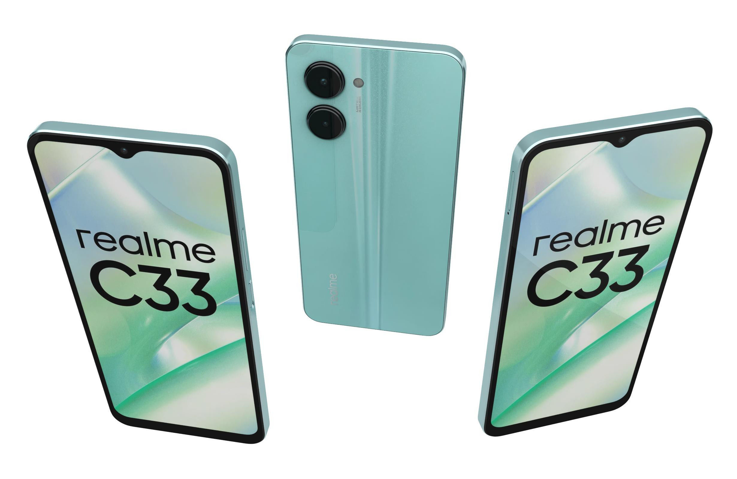 Realme C33 All Colors Low-poly 3D model_3