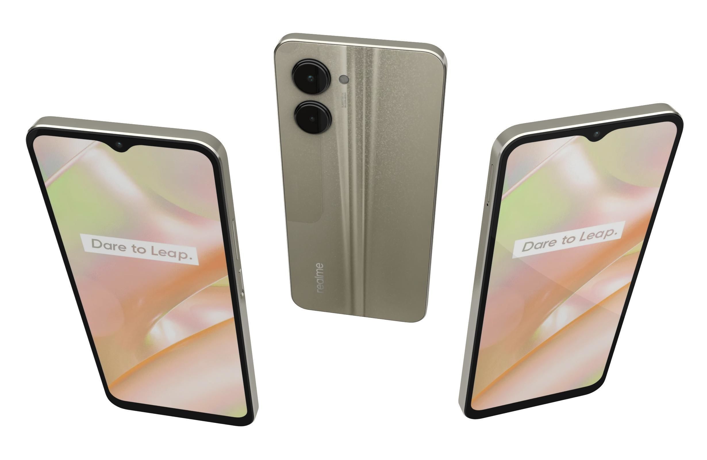 Realme C33 All Colors Low-poly 3D model_18